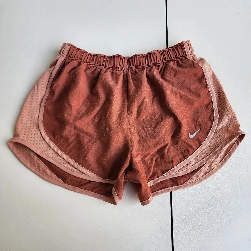 Nike Dri-Fit Women's Athletic Shorts Lightweight Run Jog Brown Pink Lined S